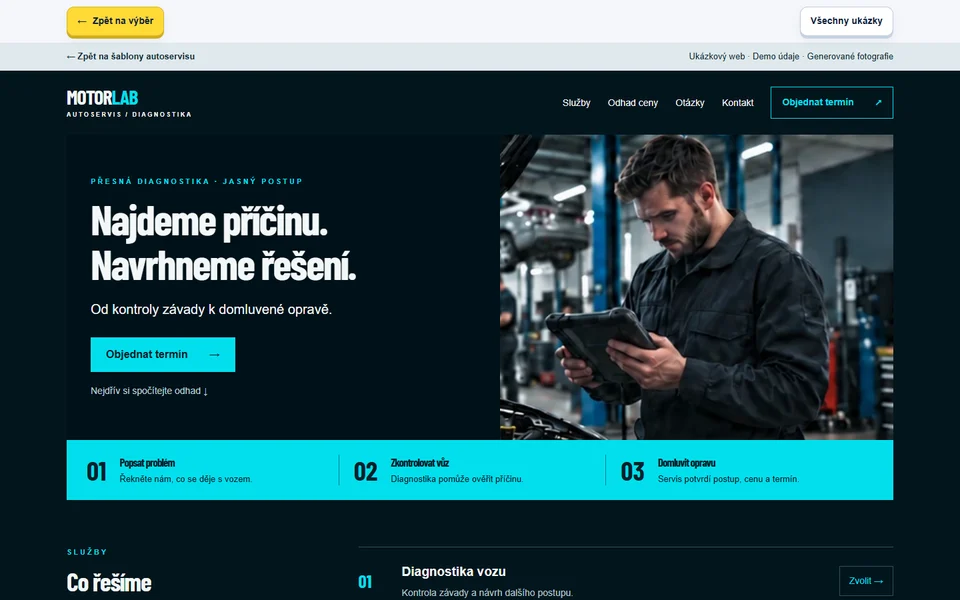 Náhled webu MotorLab