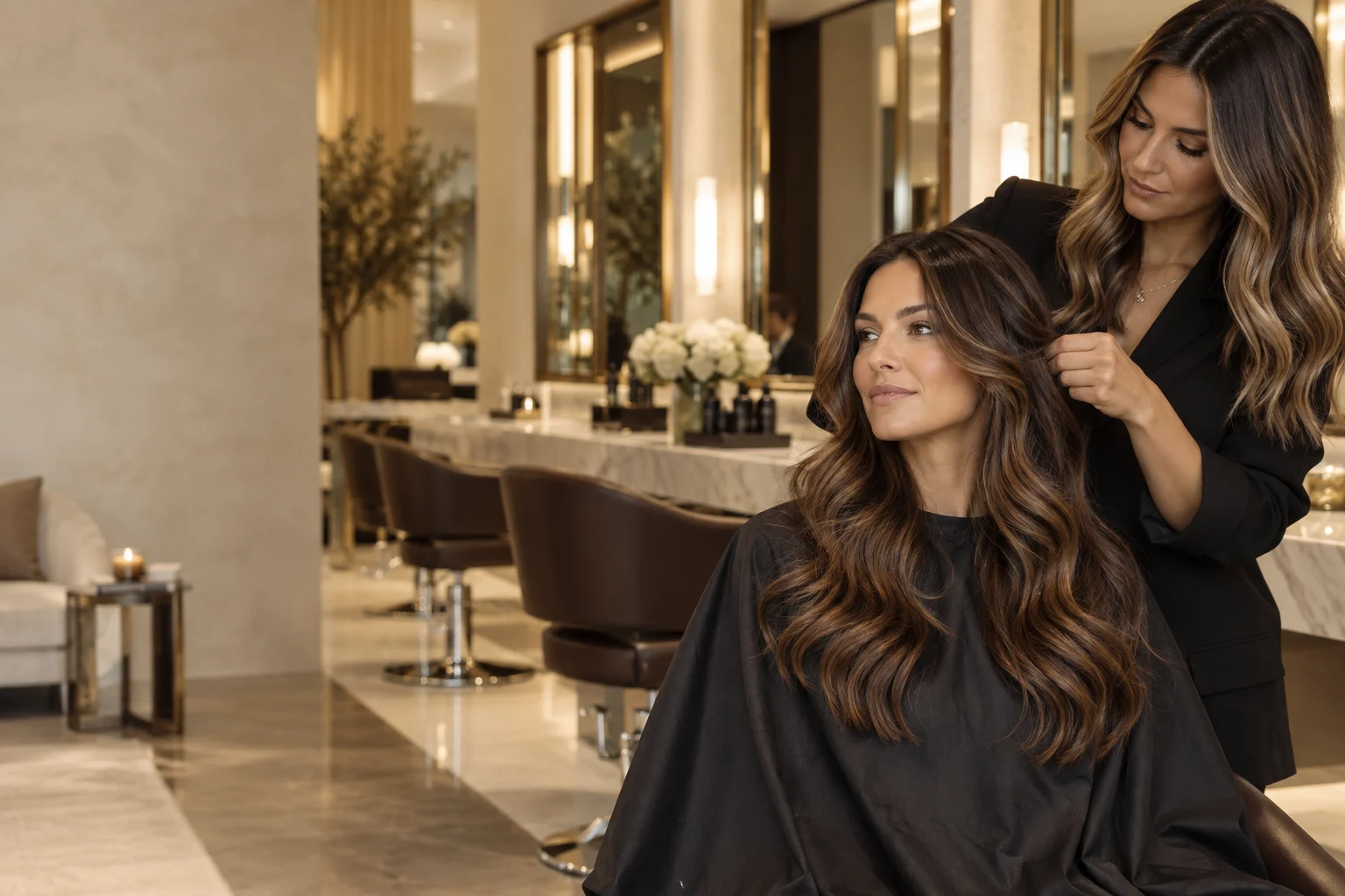 Ilustrační salon a vlasový styling